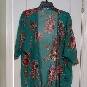 Floral Kimono With Tassels
